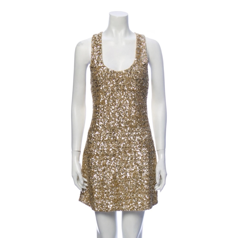 Alice + Olivia Gold Sequin Mini Dress